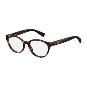 Max Mara Womens 1323 Turtle Shell Dark Havana Oval Glasses Frames
